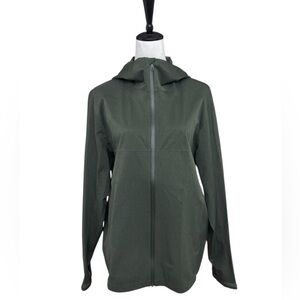 UNIQLO Water Resistant Windproof Hooded Jacket Full Zip Olive Green M